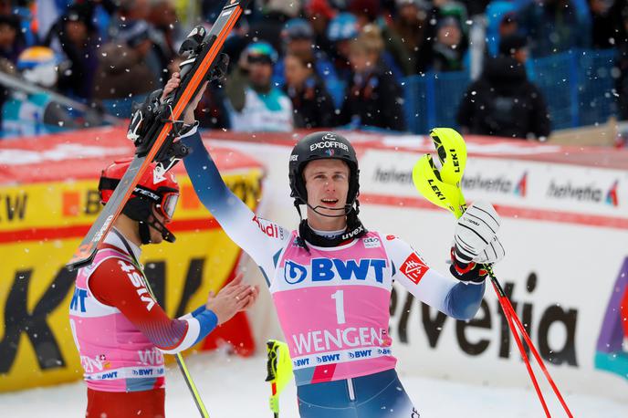 Clement Noel | Clement Noel je še drugič zapored zmagovalec slaloma v Wengnu. | Foto Reuters
