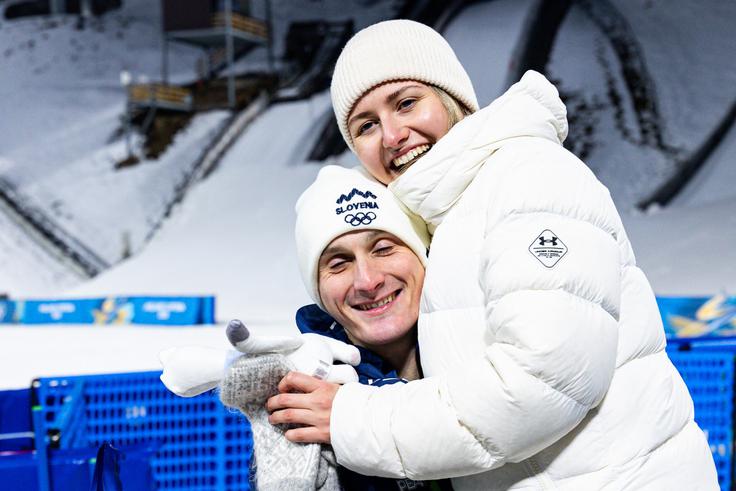 Domen Prevc Špela Ravnik | Foto: Aleš Fevžer