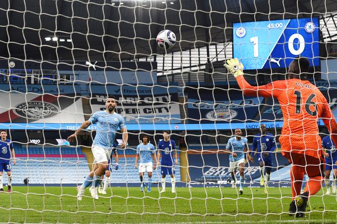 Sergio Aguero | Sergio Aguero je na sobotni tekmi med Manchester Cityjem in Chelseajem zastreljal enajstmetrovko. | Foto Guliverimage
