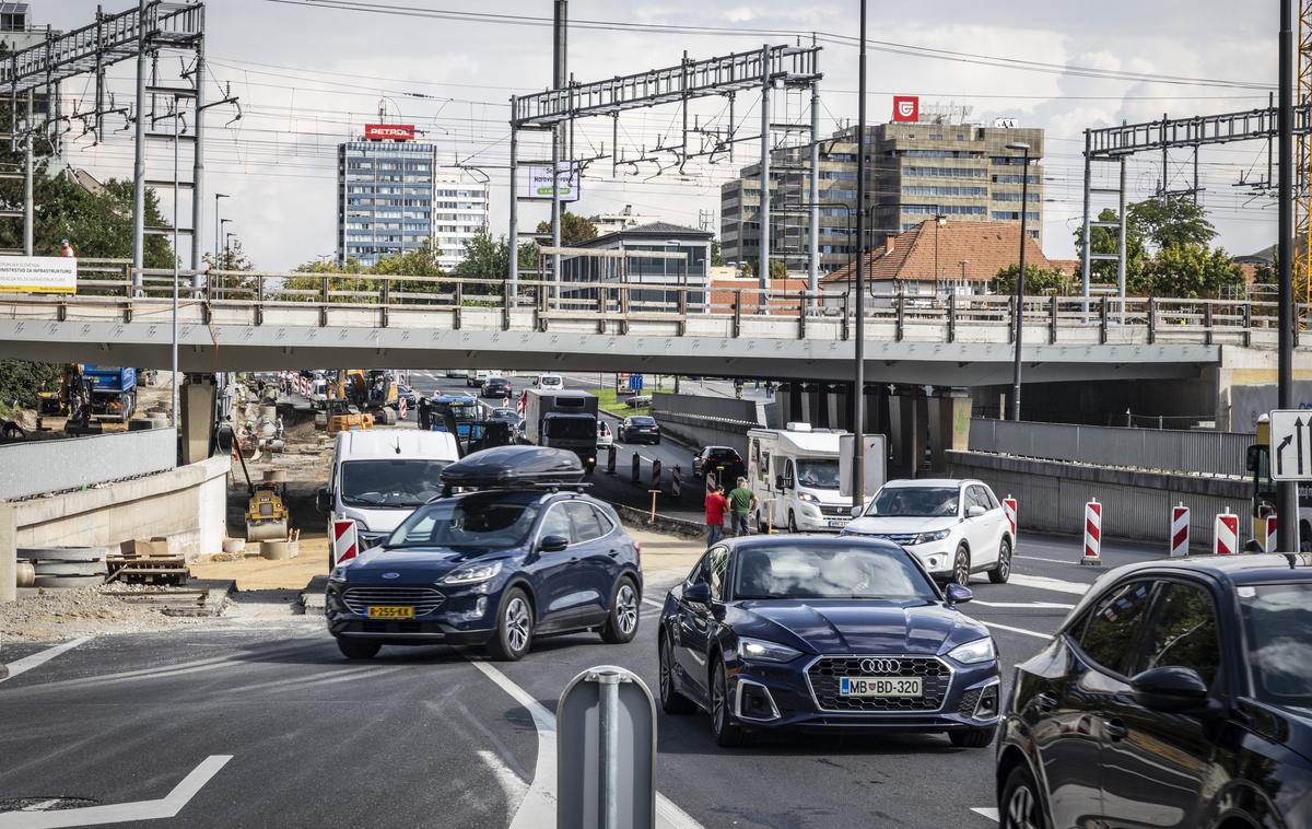 Prometni zastoji zaradi del na dunajski cesti v Ljubljani. Prome zastoj | Foto Bojan Puhek