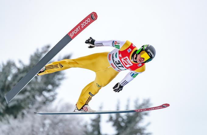 Anže Semenič je izenačil najboljši rezultat Gorana Janusa, ko je še skakal na tekmah za svetovni pokal na Kulmu. | Foto: Sportida