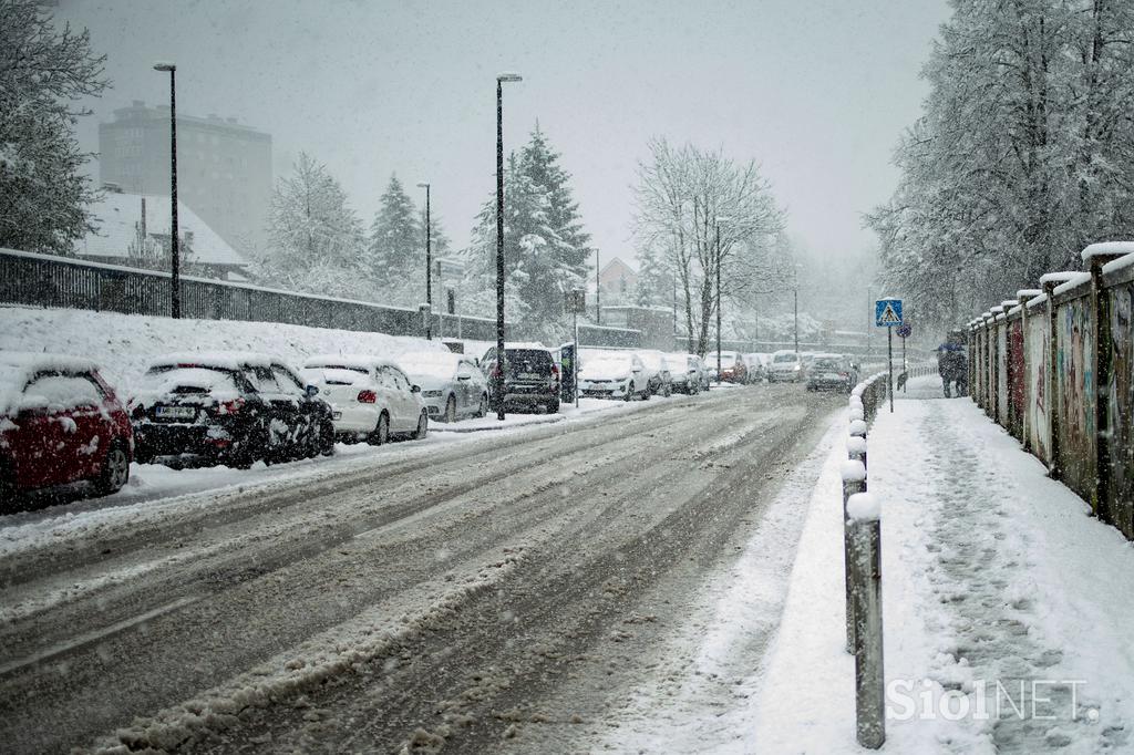 Sneg sneženje Ljubljana