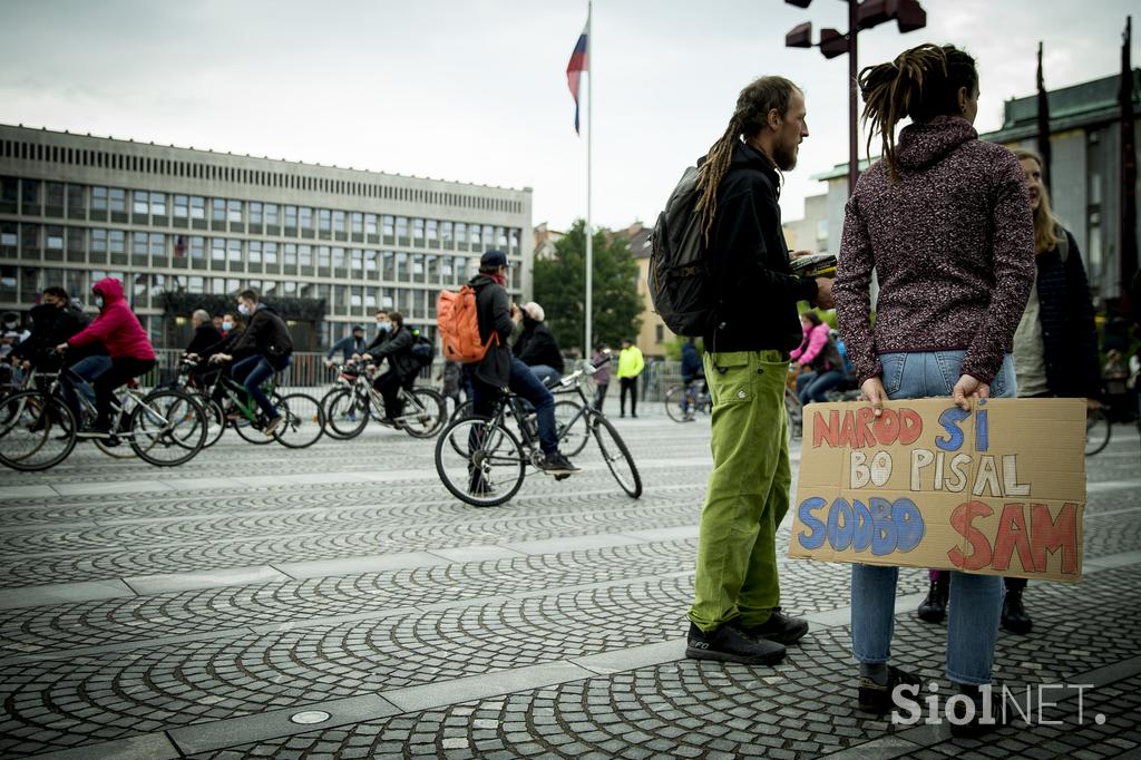 Protesti kolesarjev v Ljubljani