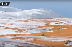 Sneg pobelil puščavo Sahara #video
