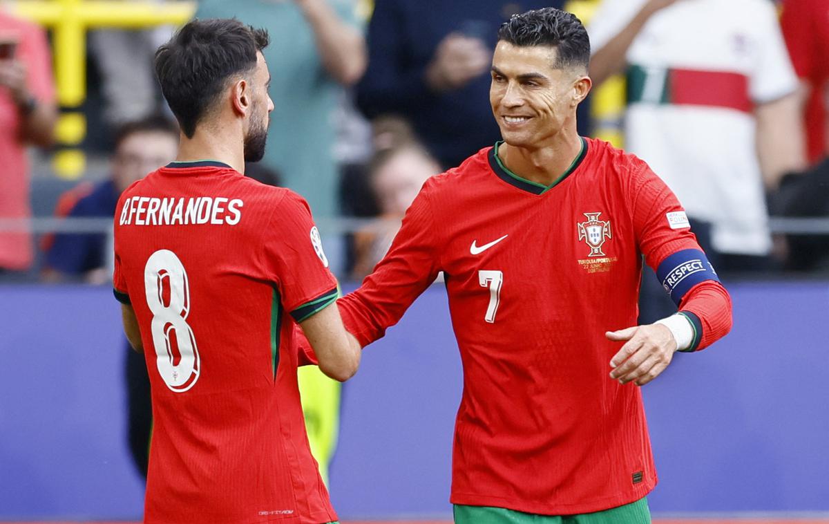 Ronaldo Fernandes | Bruno Fernandes in Cristiano Ronaldo predstavljata pomemben dvojec v igri portugalske izbrane vrste. V preteklosti sta si delila tudi slačilnico na Old Traffordu. | Foto Reuters