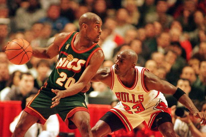 Seattle SuperSonics Chicago Bulls Gary Payton | Zlata generacija Seattle SuperSonics je imela smolo, da se je križala z ero Chicago Bullsov z Michaelom Jordanom. | Foto Guliverimage