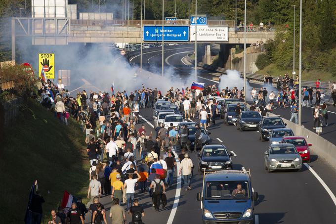 Protest nasprotnikov pogoja PCT v Ljubljani, 29. 9. 2021. | Foto: Bojan Puhek