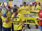 Protestni shod Sindikata delavcev pošte in zvez zaposlenih na Pošti Slovenije.