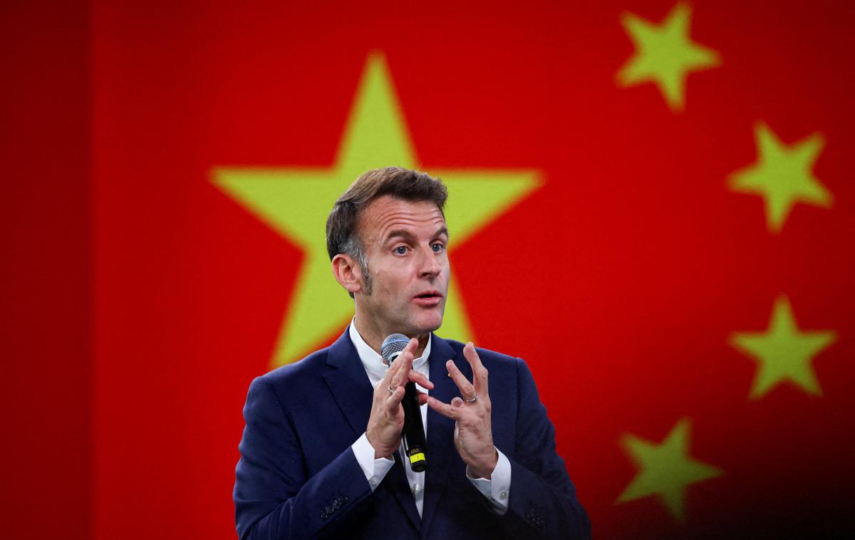 Emmanuel Macron | Emmanuel Macron je kitajski državni vrh pozval, naj okrepi sodelovanje glede "nevzdržnih" svetovnih trgovinskih neravnovesij, geopolitike in okolja. | Foto Reuters