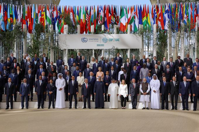 "Dužinska slika" iz podnebne konference v Dubaju (COP28) kaže precejšnjo "spolno monotonost". | Foto: Reuters