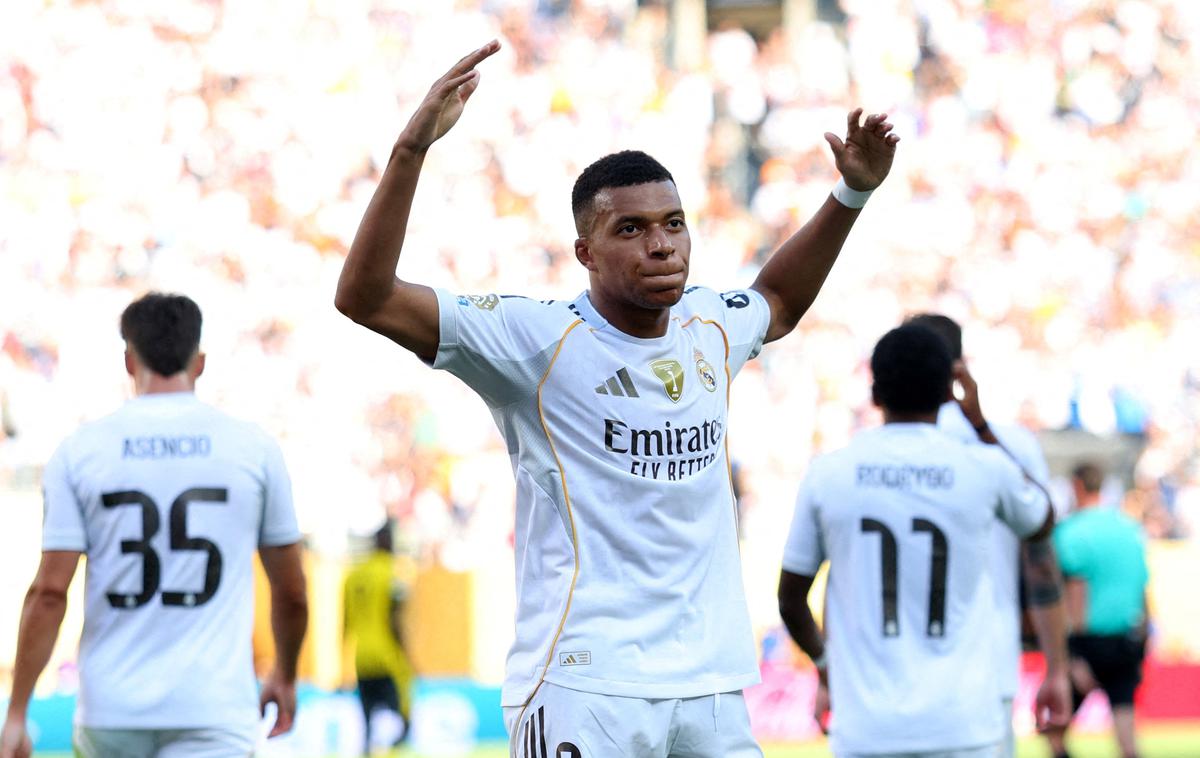 Kylian Mbappe | Kylian Mbappe se prvič v dresu belih baletnikov meri proti nekdanjemu klubu PSG. | Foto Reuters