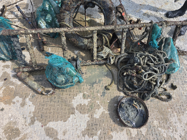 Čiščenja so izvedli ob koncu turistične sezone, ko morski travniki začnejo odmetavati liste, zato so odpadki vidnejši, so pojasnili. | Foto: YouSea/STA