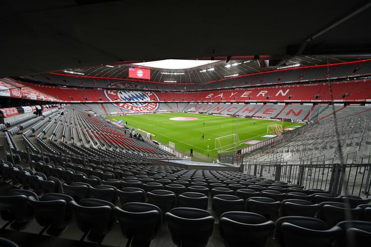 Allianz Arena ni bila na tekmi nemškega prvenstva še nikoli tako prazna. | Foto: Reuters