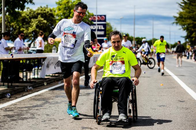 Slovenec Aljoša Ažman je v Zadru slavil v kategoriji udeležencev na invalidskih vozičkih. | Foto: Grega Valančič/Sportida