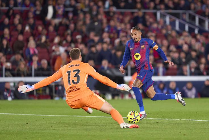 Raphinha je sredi prvega polčasa mojstrsko zaobšel Jana Oblaka, zatresel prazno mrežo Atletica ter izenačil na 1:1. | Foto: Guliverimage