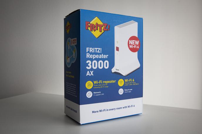 FRITZ!Repeater 3000 AX | FRITZ!Repeater 3000 AX prinaša podporo za Wi-Fi 6 v (višji) srednji razred usmerjevalnikov nemškega proizvajalca AVM. | Foto Bojan Puhek