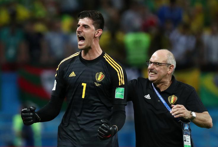 Thibaut Courtois po uvrstitvi v polfinale ni skrival navdušenja. | Foto: Reuters