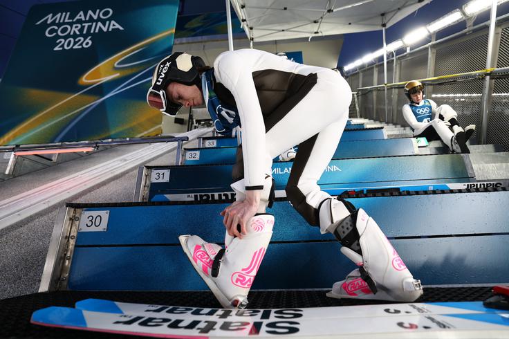 Nika Prevc se je hitro spoprijateljila s srednjo olimpijsko skakalnico v Predazzu. | Foto: Guliverimage