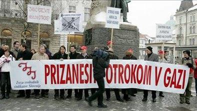 Sindikati z mirovno manifestacijo za zaščito otrok v Gazi