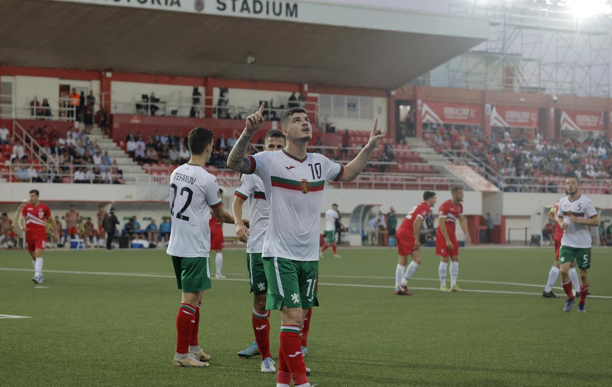 Gibraltar Bolgarija | Bolgarija je po prvem polčasu po zaslugi Georgija Minčeva v Gibraltarju vodila z 1:0, a nato ostala brez zmage (1:1). | Foto Guliverimage