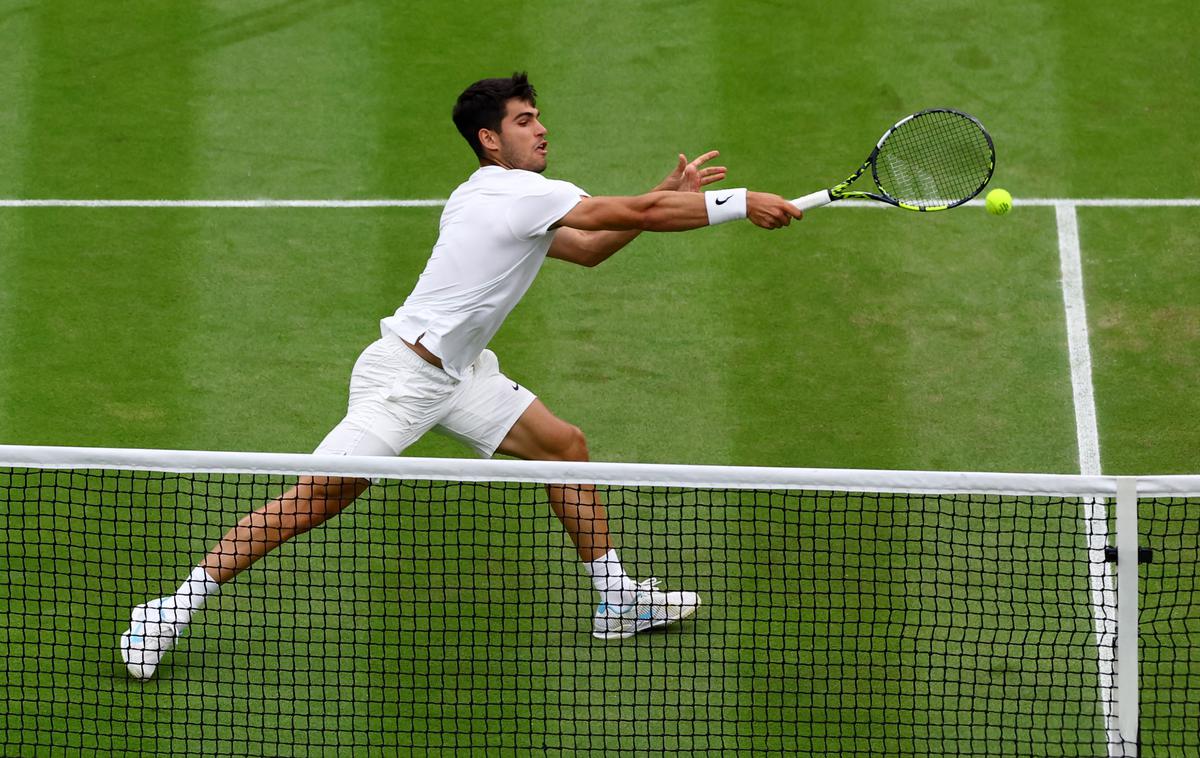 Wimbledon Carlos Alcaraz | Carlos Alcaraz je postal prvi četrtfinalist turnirja za grand slam v Wimbledonu.  | Foto Reuters