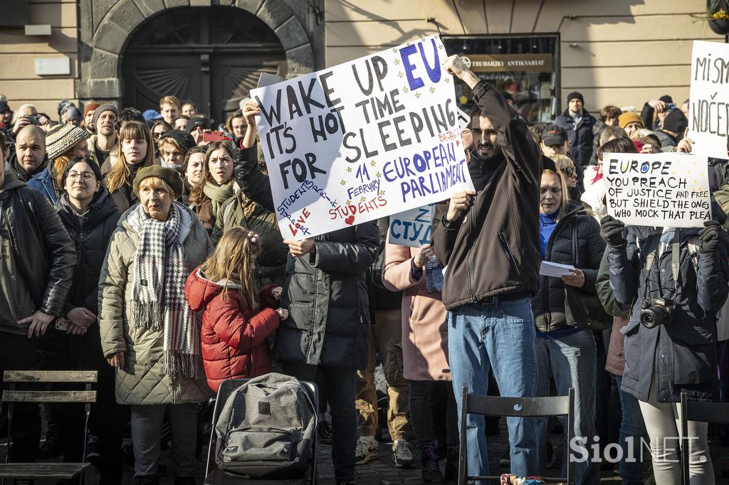 Shod v podporo študentov v Srbiji