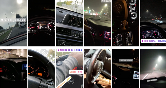 Nevarna vožnja, snemanje, Instagram | Foto: Matic Tomšič / Posnetek zaslona