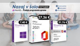 Windows 10 za 7,40 evra in dosmrtna licenca za Microsoft Office za 27,36 evra v Keysoffovi veliki razprodaji