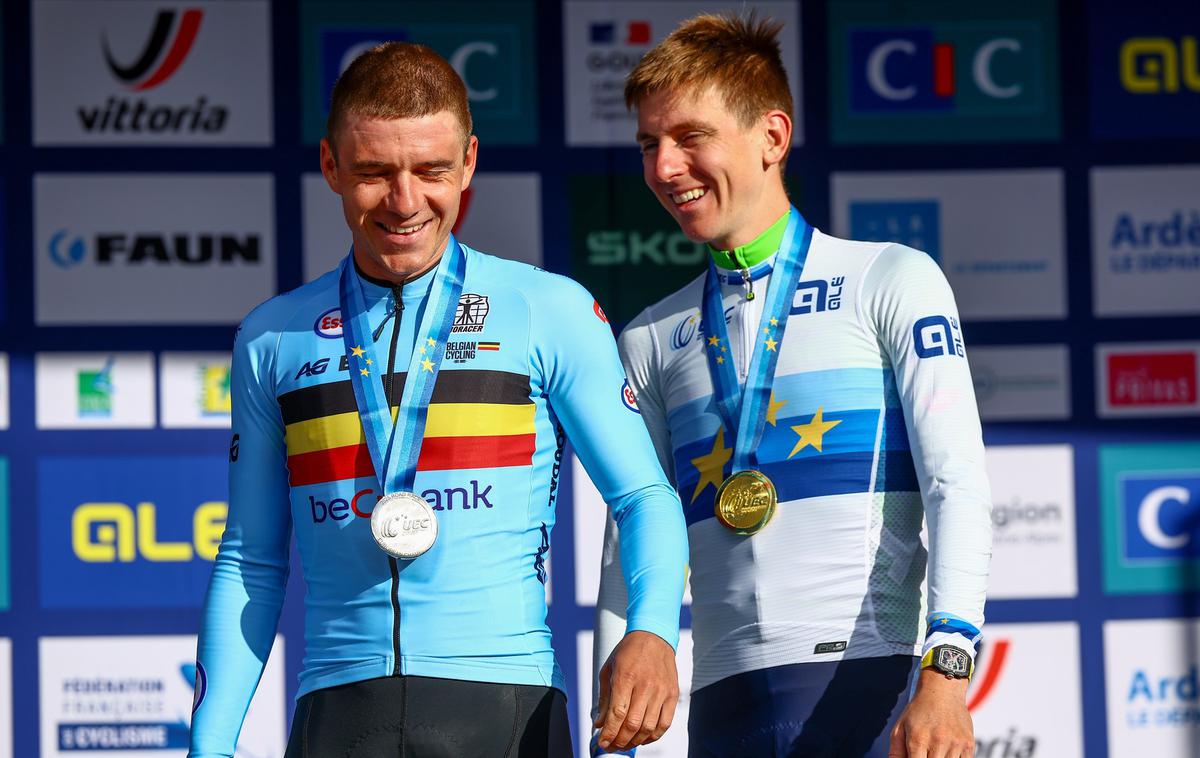 Remco Evenepoel Tadej Pogačar EP 2025 | Slovenija bo oktobra prihodnje leto gostila evropsko prvenstvo v cestnem kolesarstvu. Tadej Pogačar je že napovedal, da bo branil naslov. | Foto Profimedia