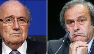 Blatter in Platini osem let brez nogometa, sledi pritožba.