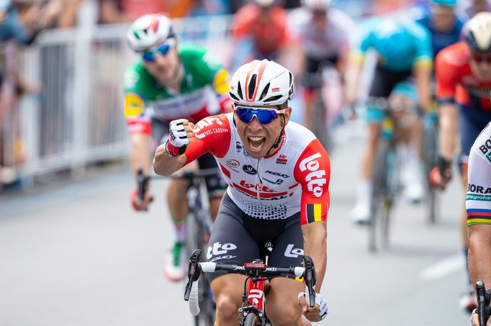 Jasper Philipsen | Jasper Philipsen je zmagovalec prve etape dirke BinckBank po nizozemskih in belgijskih cestah. | Foto Getty Images