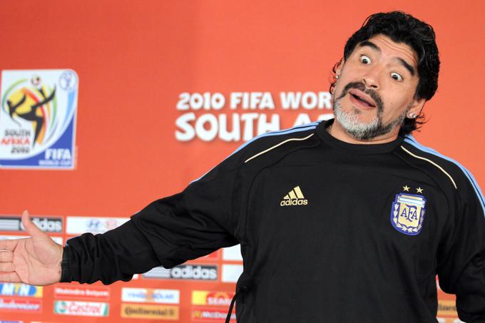 Maradona je bil selektor Argentine na SP 2010, kjer so se gavči poslovili v četrtfinalu. | Foto: Reuters