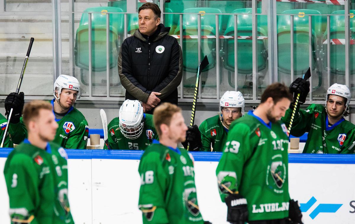 HK Olimpija HDD Jesenice 3. marec 2021 Raimo Summanen | Hokejisti HK SŽ Olimpija so si krog pred koncem rednega dela Alpske lige zagotovili prvo mesto. | Foto Grega Valančič/Sportida