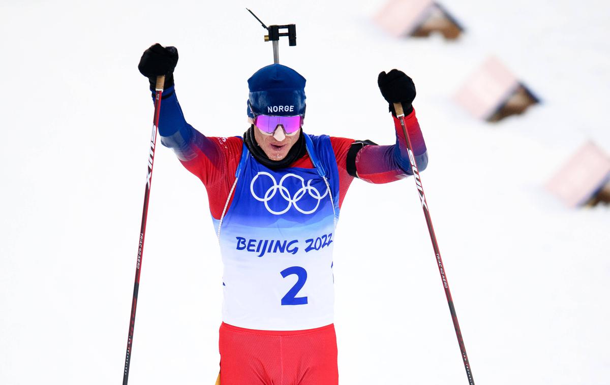Johannes Thingnes Boe | Johannes Thingnes Boe je osvojil še četrto zlato kolajno na igrah v Pekingu. | Foto Guliverimage