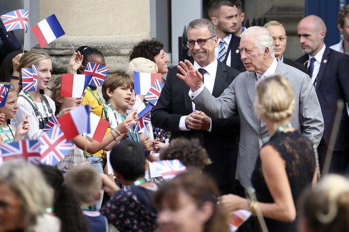 Britanski kralj Karel III. | Britanski kralj Karel III. je danes v mestu Bordeaux končal svoj tridnevni obisk v Franciji. | Foto Reuters