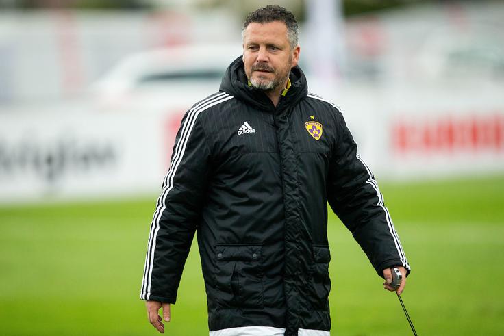 V Krškem je vlogo prvega trenerja začasno opravljal pomočnik Saša Gajser, Darko Milanič pa je zaradi kazni spremljal dvoboj na tribunah. | Foto: Vid Ponikvar