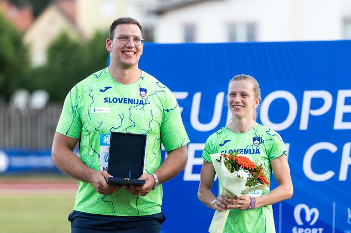 Kristjan Čeh, Tina Šutej, EP Maribor | Kapetana reprezentance Tina Šutej in Kristjan Čeh sta se veselila napredovanja v prvo divizijo evropske atletike. | Foto Jure Banfi