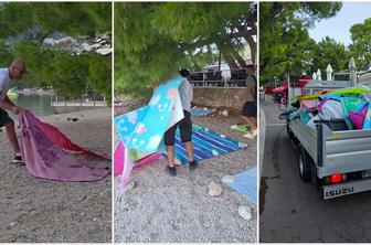 Tako so v Makarski s plaže odstranili vse "rezervacije" z brisačami #video