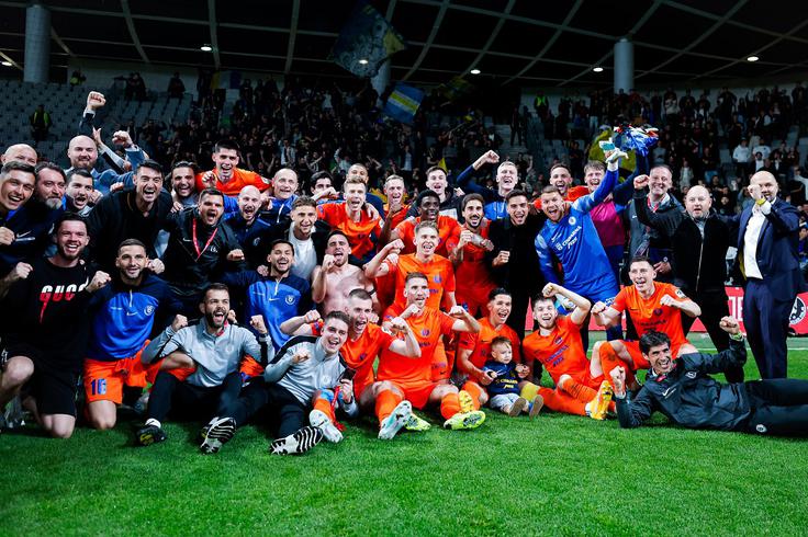 Nogometaši Celja so zgodovinsko sezono 2024/25, v kateri so v Evropi odigrali kar 20 tekem in se uvrstili v četrtfinale konferenčne lige, začinili še s pokalno lovoriko. | Foto: Aleš Fevžer