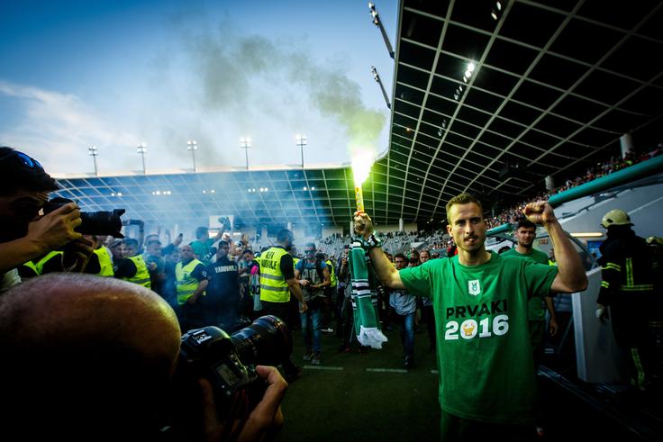 Takole je proslavljal član Olimpije Matic Fink. | Foto: 