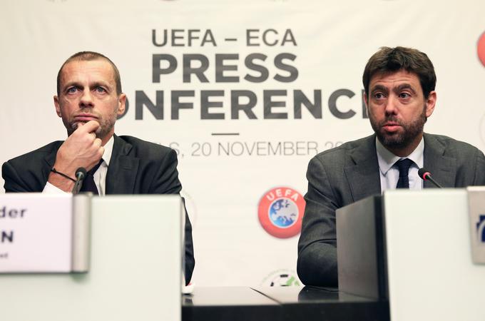 Uefa in Eca, ki ji predseduje Andrea Agnelli, sta lani sklenili dogovor, s katerim sta dali jasno vedeti, da ne bo ustanovljena t. i. superliga močnih klubov. | Foto: Reuters