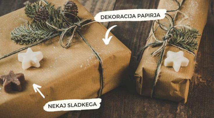 Namesto klasičnega pisanega zavijalnega papirja uporabite naravnega. | Foto: Arhiv Sanjski šopek