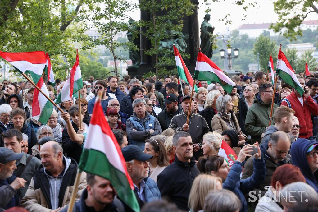 Protest v Budimpešti proti vladi Viktorja Orbana