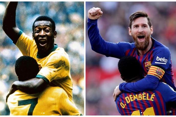 pele | Lionel Messi se je včeraj s Pelejem izenačil po številu zadetkov v dresu istega kluba.  | Foto Instagram