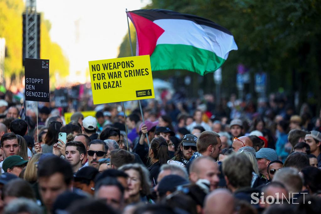 Berlin, protest, protestniki, podpora, Gaza, Palestina