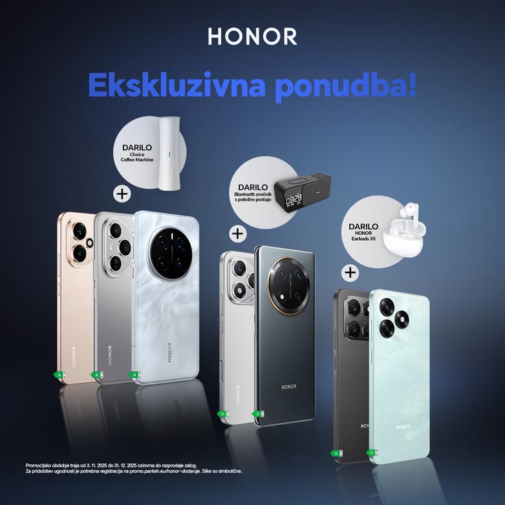 Od 3. novembra do 31. decembra 2025 lahko pri pooblaščenih prodajnih partnerjih ob nakupu izbranih pametnih | Foto: HONOR