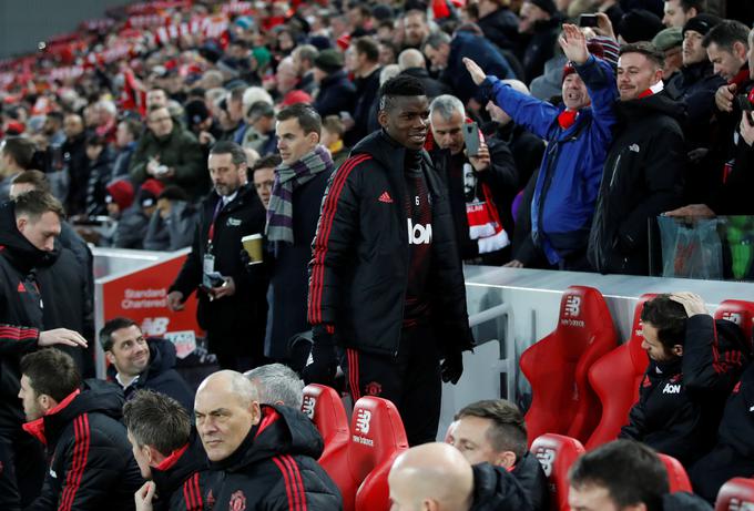 Francoski zvezdnik Paul Pogba na Anfieldu ni odigral niti minute. | Foto: Reuters