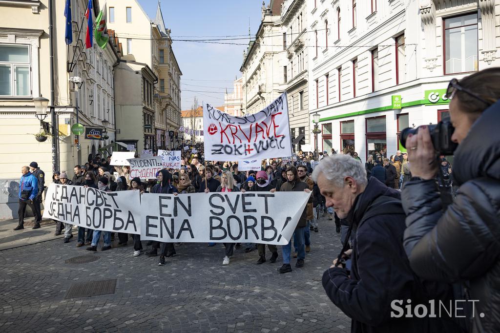 Shod v podporo študentov v Srbiji