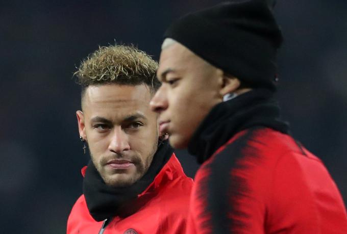 Slovenec v družbi Neymarja in Kyliana Mbappeja. | Foto: Reuters
