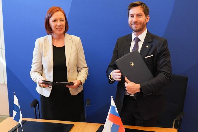 Mark Boris Andrijanič | Slovenija in Finska sta sklenili sporazum o sodelovanju na področju digitalne preobrazbe.  | Foto Služba vlade za digitalno preobrazbo